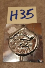 H35B VINTAGE TIN LOLLIPOP SANTA CANDY CHOCOLATE MOLD ST NICK 2 5/8" TALL