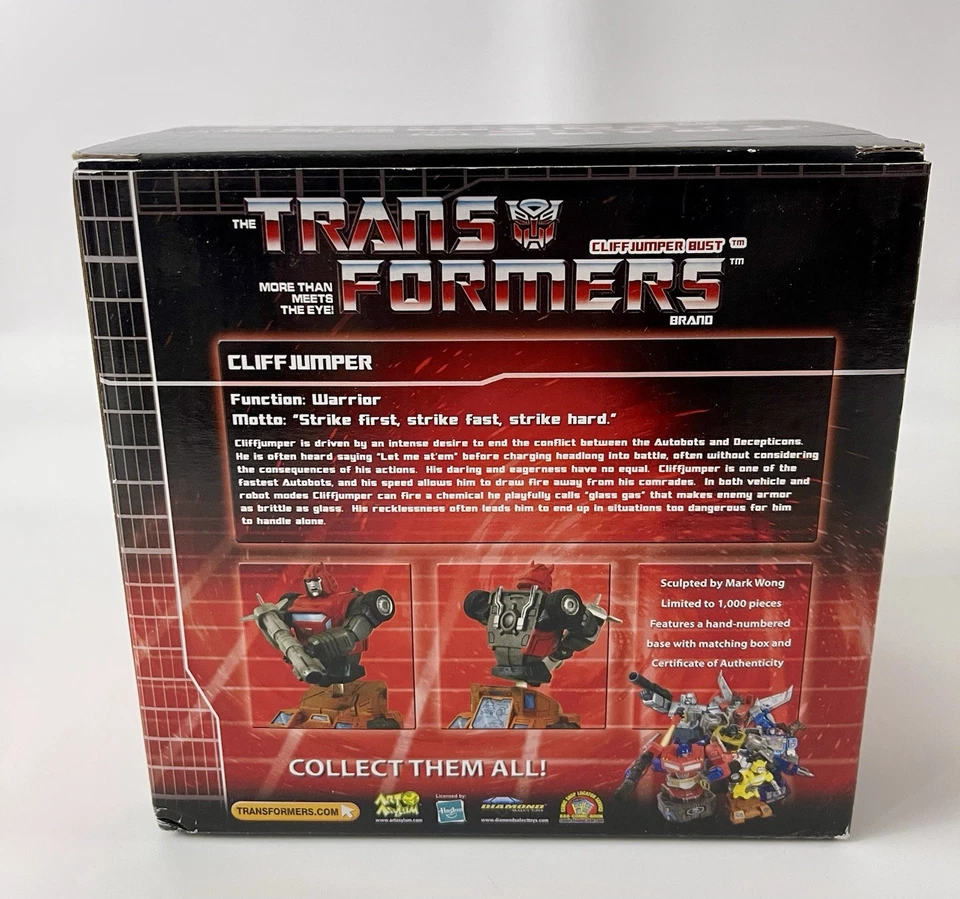 Transformers CliffJumper Bust #587/1000 Diamond Select Hasbro 2008 NEW USA G1 - Image 4 of 4