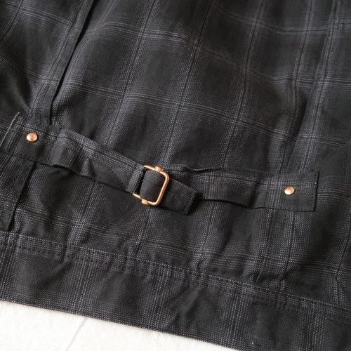 EVISU YAMANE 1ST Type Shadow Check Tracker Jacket Size 38 M Black Made in Japan image 8