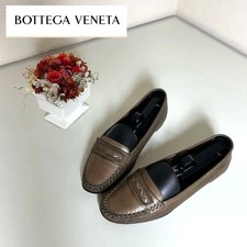 Rare BOTTEGA VENETA Brown Leather Loafers Size 36 US 6 Woven Design Elegant