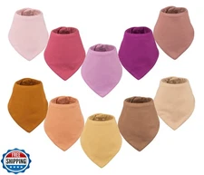 Tiny Twinkle Bandana Scarf Bibs 10 Pack - Water Resistant and Absorbent Infan