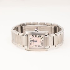 Cartier Tank Française 20mm Small MOP Dial Watch Steel 2384 BOX & PAPER 6