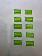 Lego X10 1x2 Flat Green Transparent Tiles Tile Trans New City Clear