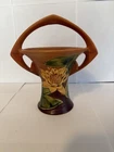 Roseville Pottery Brown Water Lily Basket Vase