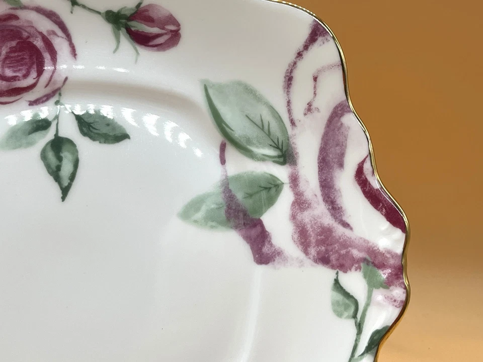 Royal Albert China Rose Cloud twin handled cake / sandwich serving plate. - image 4 of 4