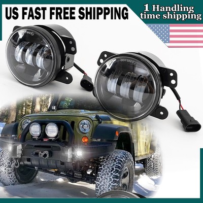 Pair 4''inch Round LED Fog Lights Front Bumper For 94-01 Dodge RAM 1500 2500 3500