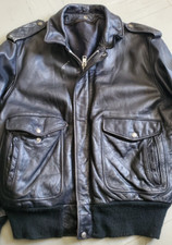 SCHOTT Mens Black Leather Cockpit Jacket Size...