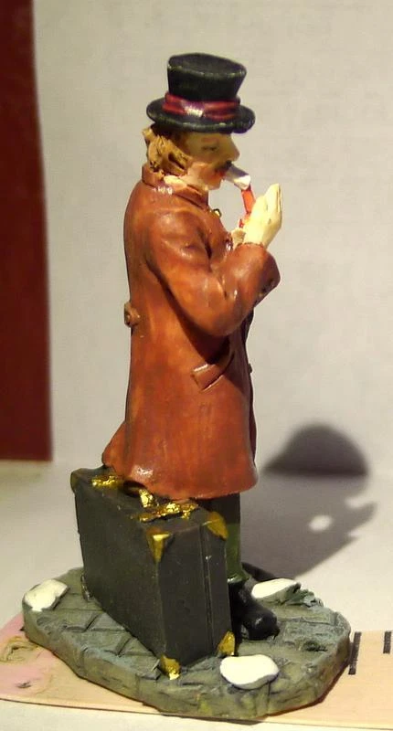 Grandeur Noel Victoriano Pueblo de Navidad Calabash Pipe Caballero Sombrero de copa 2002 Foto 3 de 4