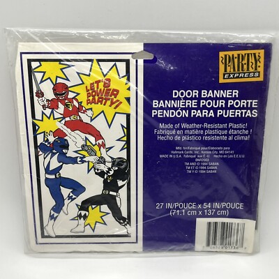 1994 Vtg Saban Power Rangers Door Banner 54x27'' Party Express - Multiples Avail