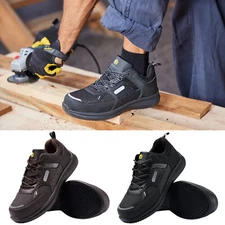 FitVille Men Extra Wide Safety Work Shoes Composite Toe Slip Resistant Sneakers
