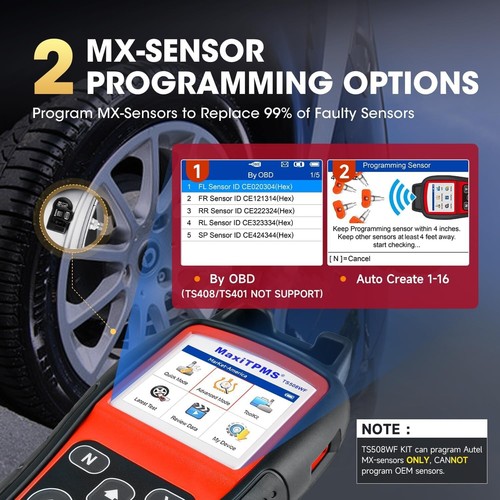 Autel MaxiTPMS TS508WF TPMS Program Scanner Tool+8PCS 315Mhz 433Mhz MX-Sensors - Picture 6 of 15