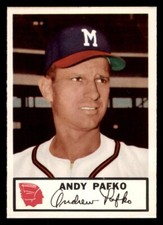 1953 Johnston Cookies Braves Baseball #24 Andy Pafko NM/MT