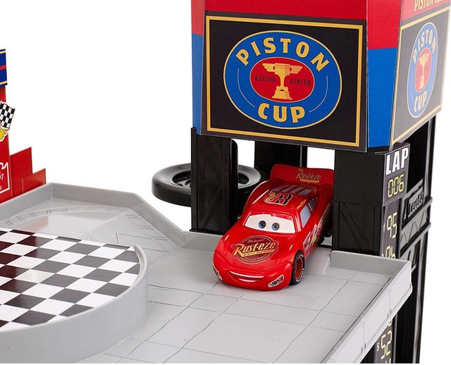 Disney Pixar Cars Piston Cup Racing Garage With McQUEEN DWB90 NEW eBay