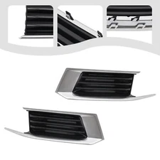 Pair For 2018 2019 Cadillac XTS Front Fog Light Lamp Grille Cover Chrome Trim