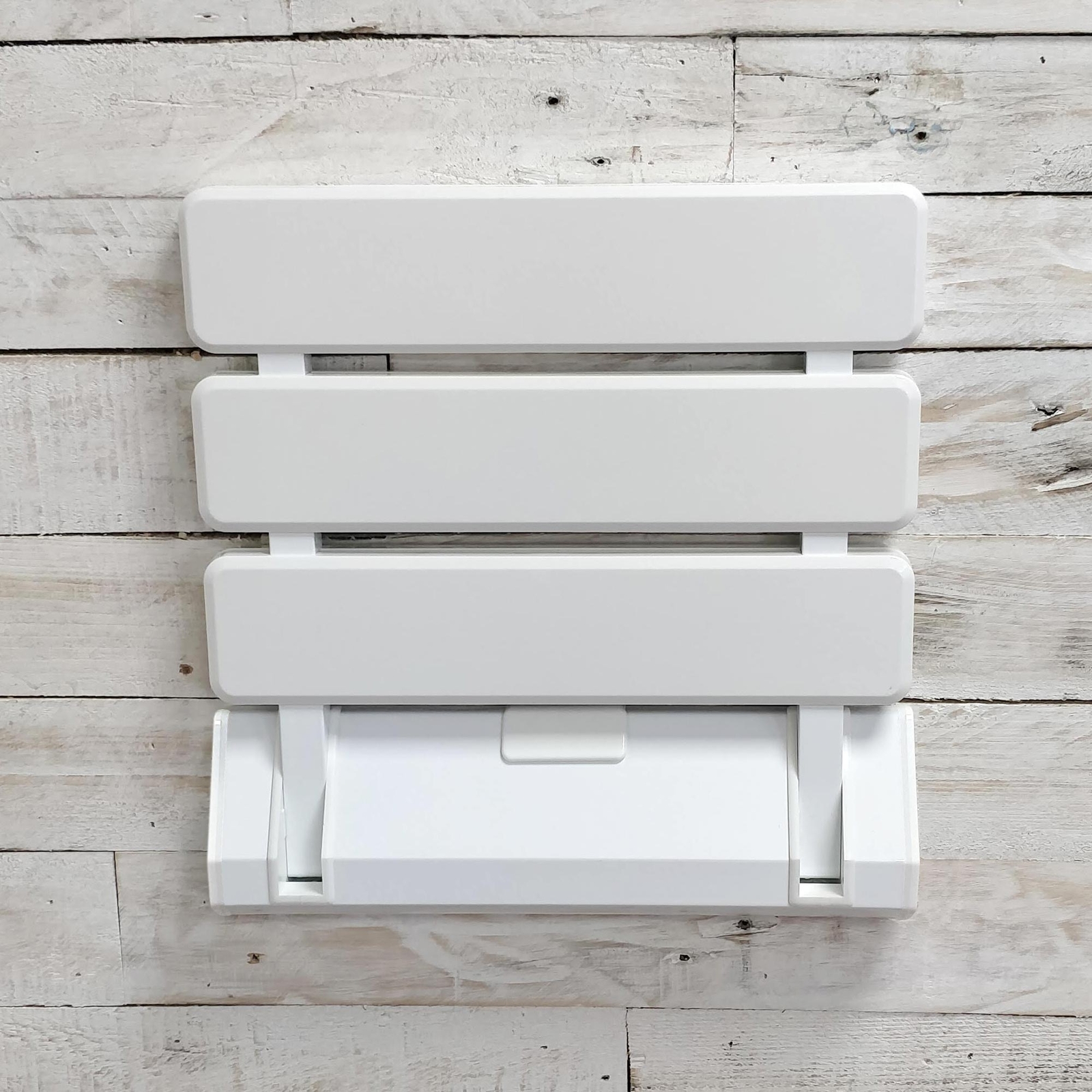 ECOSPA Folding Shower Seat Wall Mounted Stool in White Bathroom