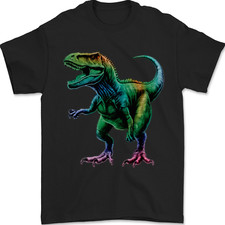 Colourful T-Rex Dinosaur Mens T-Shirt 100 Cotton