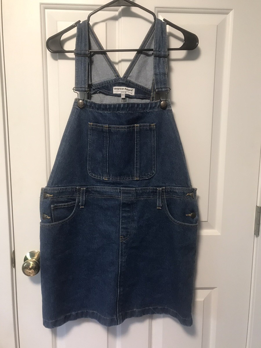 Vintage Y2K American Apparel Denim Overalls Dress L XL 2000s EUC Perfect