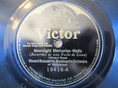 VINCENT ROSE ORCH./INTERNATIONAL NOVELTY ORCH.  MOONLIGHT MEMORIES/TELL ME YOU'L