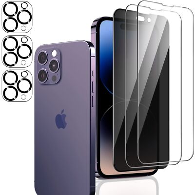 [6-in-1]ULUQ Designed for iPhone 14 Pro Screen Protector 6.1Inch 2Pack [HD Cl...
