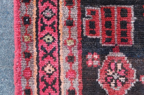 Vintage Hand Made Traditional Oriental Wool Brown Red Large Rug 223x100cm - Picture 8 of 13