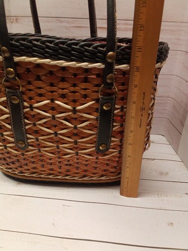 Signed woven Tote Bag with liner Has wear needs some TLC please see photos - Picture 13 of 15