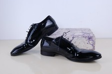 Alessandro dell Acqua Men's Black Patent Wedding Bridegroom Leather Shoes 44