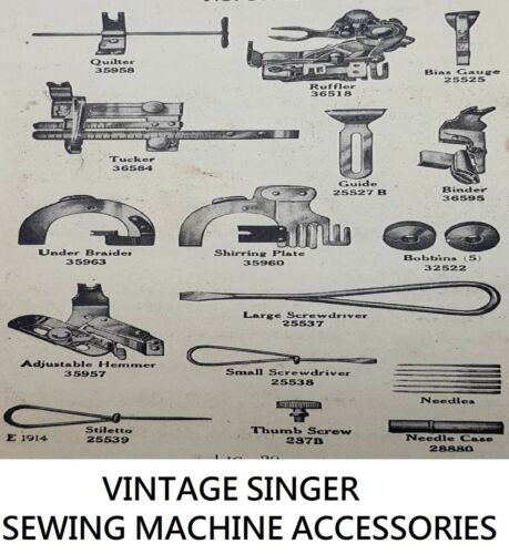 Original Vintage Singer Sewing Machine Accessories and Feet  - Picture 1 of 54