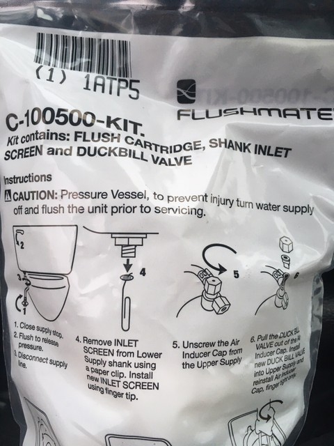 flushmate flush valve cartridge assembly