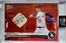 Walker Buehler DODGERS 2021 TOPPS NOW 4 Ks 4.1 IP GAME-USED BALL RED 8/10 964A
