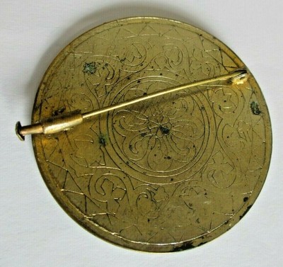 Grande Broche Vintage En Argent Avec émail Cloisonné Et Turquoise - Pièce Ancienne Rare N°1603