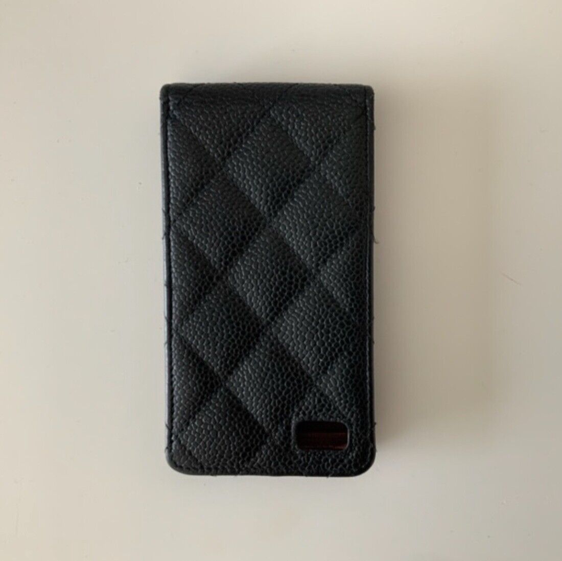 CHANEL iPhone Phone Case CC Logo Black Caviar Leather