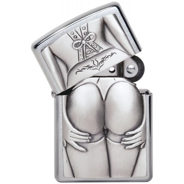 Zippo 1300116 Unisex Adult Stocking Girl Emblem Windproof Pocket Lighter B
