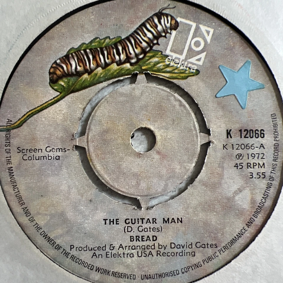 1972 BREAD 7" - THE GUITAR MAN / JUST LIKE YESTERDAY - ELEKTRA - K12066 - Image 2 of 3