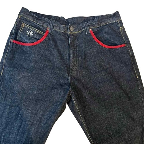 Pantalones de mezclilla Eight 732 clásicos jóvenes Jeezy para hombre 38 lavado oscuro gángster rap ropa de calle - Imagen 3 de 12