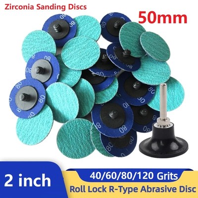 2inch 50mm 36/60/80/120Körnung Zirkonoxid Polieren Schleifer Polieren Pad Set