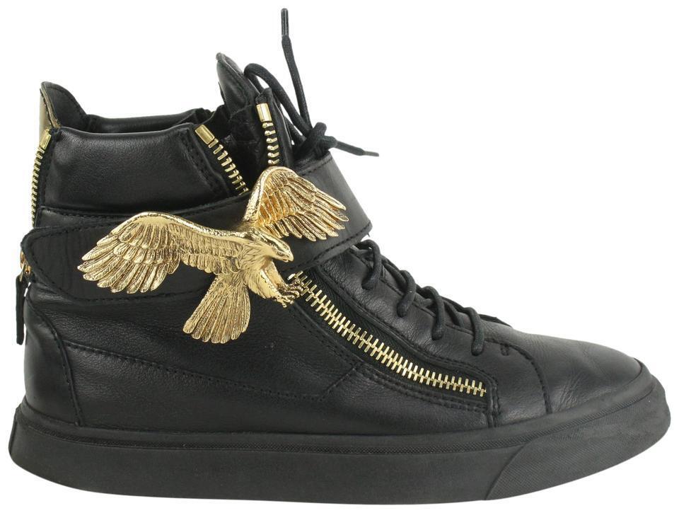 Giuseppe Zanotti 40 Black Leather High Eagle London Sneaker |