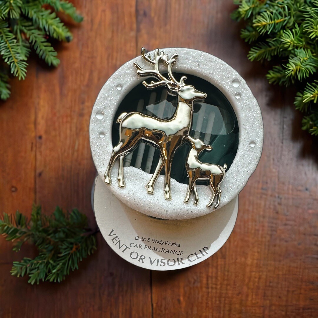 BATH AND BODY WORKS CHRISTMAS Stag And baby CAR FRAGRANCE VENT CLIPS NEW