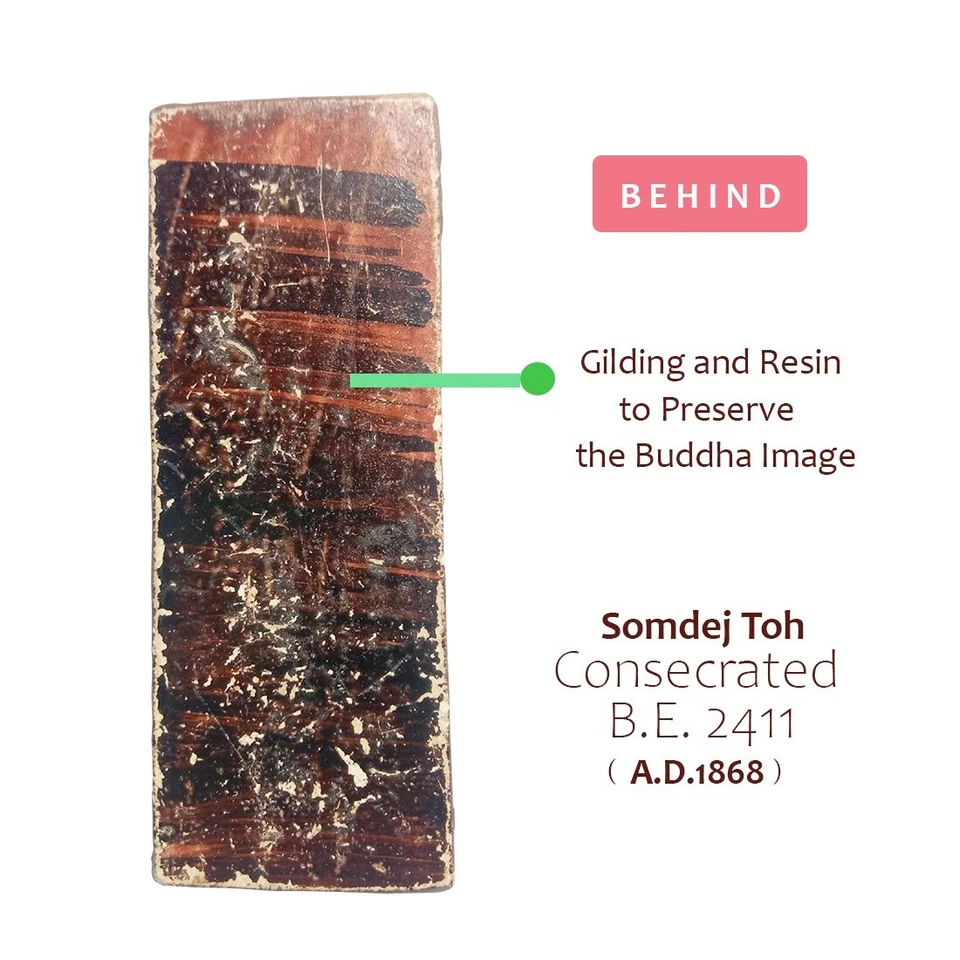 Phra Somdej Pai Tong, la Colección Nº 2, Construida desde B.E. Seguimiento 1868 NO Foto 3 de 4