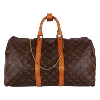 バッグ LOUIS VUITTON MONOGRAM KEEPALL45 Louis Vuitton Keepall 45 Duffle Bag Monogram Canvas Medium Brown