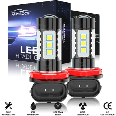 H11 LED Fog Light Bulb H8 High Power Driving Lamp 6000K White Foglight Bulbs Kit