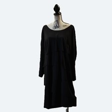 Lori Michaels Collection Black Tiered Long Sleeve Dress Elegant size 3XL