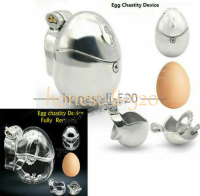 PC/Stainless Steel Fully Restraint Male Chastity Device Belt Cage Lock  Egg-Type