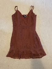NWT Lulus Women Medium Brown Lace Dress
