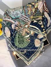 70 Cashmere  30 Silk Wrap Scarf Stole Knight Print Square Shawl Bandanna 53"