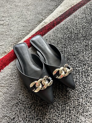 Open Edit Kristina Black Man Made Upper Chain Detail Slip On Mile 7.5