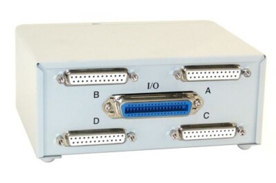 ABCD 4-Way DB25 to Centronic-36 Switch Box (4PCs to Printer / 4Printers to 1PC)