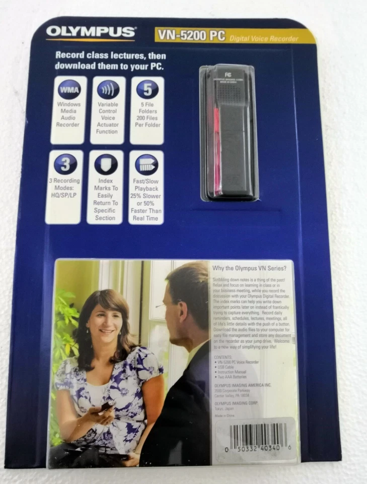 Olympus VN-5200PC Digital Voice Recorder Handheld Portable Player  - Image 4 of 4
