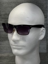 Men s Half Rim Purple Lens Black Frame Sunglasses A3064BD-AC
