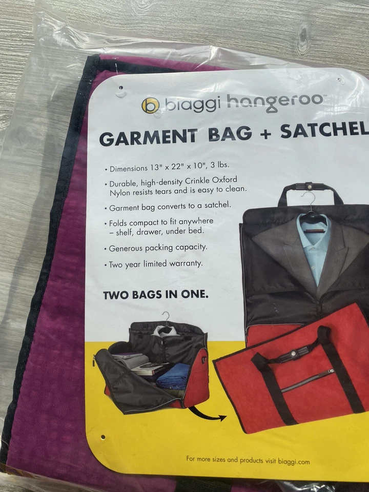 NOVO!! BIAGGI Hangeroo Saco de Vestuário e Mochila - 13x22x10 - 2 Sacos em 1 - Imagem 3 de 4