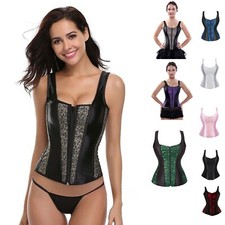 Retro Corset Basque Cincher Lingerie Bustier Waist Trainer Vest Straps Shaper AA